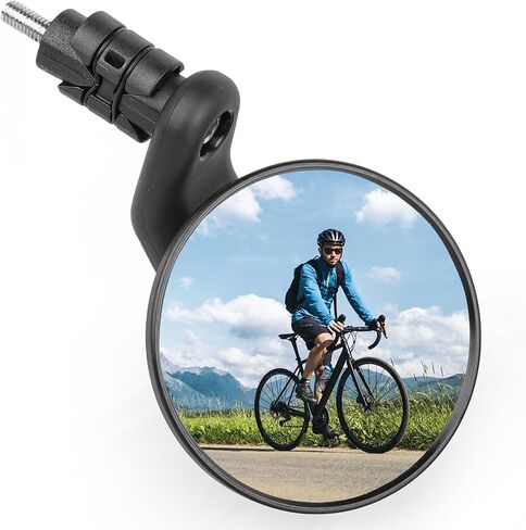 Road Bike Mirror, Drop Handlebar End Mirror, Road Bike Bar Plug Mirror, Convex HD Glass, Safe Bike Rearview Mirror, Fit 22.2mm Bar Ends in Saudi Arabia