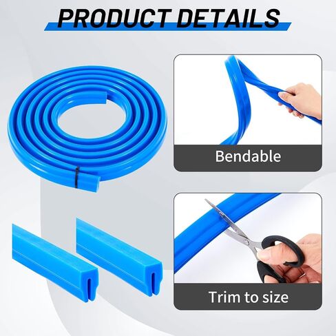 5/8" T-Slot Cover for Milling Machine, Table Saw, CNC Router, Drill Press, Workbench – 150 Inch Flexible PVC Strip, T-Track Protector for Metalworking, Woodworking, Machine Shop (Blue) in Kuwait