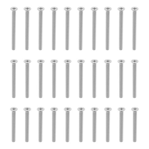 30 Pcs Extra Long Outlet Screws 304 Stainless Steel M5 x 60mm 70mm 80 mm Flat Head Phillips Cross Pan Head Machine Screws, UNC Full Thread Bolts in Kuwait