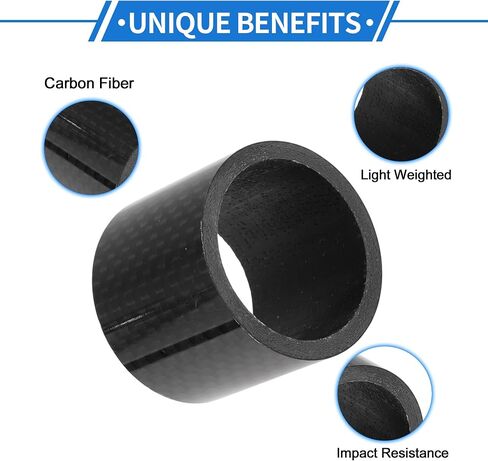 Bicycle Headset Spacers 30mm Bike Handlebar Stem Spacers 28.6mm 1-1/8" Carbon Fiber Gloss Black Carbon Fiber 5 Pcs in Kuwait