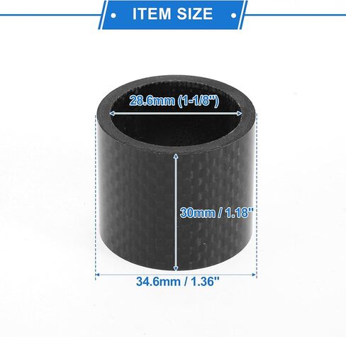 Bicycle Headset Spacers 30mm Bike Handlebar Stem Spacers 28.6mm 1-1/8" Carbon Fiber Gloss Black Carbon Fiber 5 Pcs in Kuwait