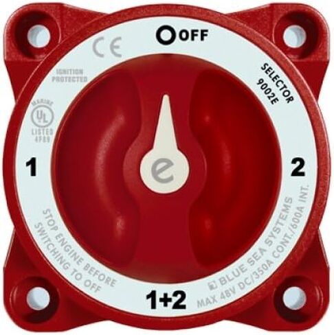 Blue Sea Systems BS-9002E / E Ser. Batt Sw 1-2-Off-Both Red AFD in Kuwait