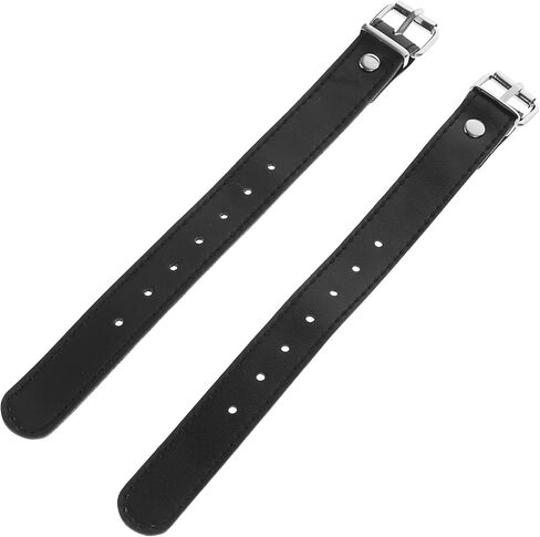 Milisten 1 Pair Bike Basket Strap Replacement, Leather Bicycle Basket Straps with Buckles, Adjustable Securingstraps Bike Accessory Quick Release for Bicycle Scooter in Kuwait