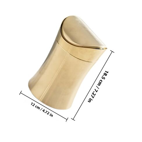 Garneck Small Desktop Trash Can with Lid, 1.5l Gold Stainless Steel Mini Garbage Bin for Bathroom Office Kitchen Countertop Wastebasket in Kuwait