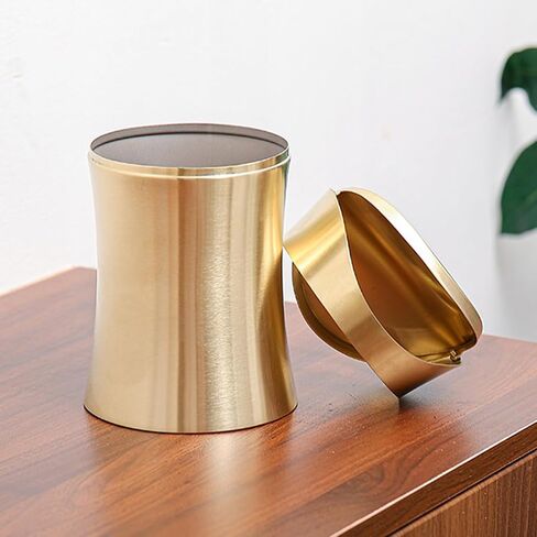 Garneck Small Desktop Trash Can with Lid, 1.5l Gold Stainless Steel Mini Garbage Bin for Bathroom Office Kitchen Countertop Wastebasket in Kuwait