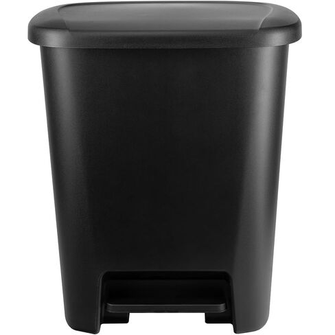 Kitchen Trash Can 20.1 Gallon Plastic Step Garbage Bin with Foot Pedal Lid, Black – Hands-Free, Durable, Rectangular, Fits 30/20 Gal Bags in Kuwait