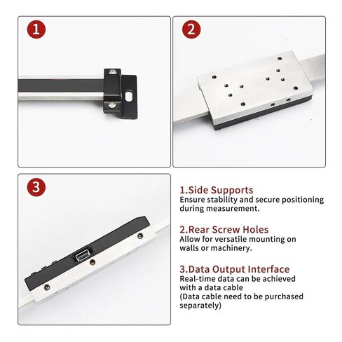 Digital Readout Kit Magnetic Linear Scale Vertical Vernier Caliper Digital Linear Scale with LCD Display for Milling Machines(0-200mm) in Kuwait