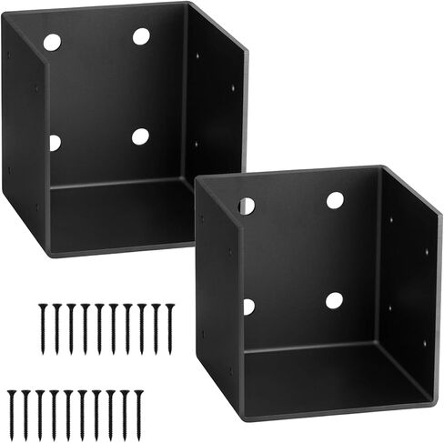 2pcs Pergola Wall Mount Bracket,11 Gauge(3 mm Thick),Universal Fit (2, 6X6) | For 6x6 Posts,Joist Hanger Inner Width:5-1/2",Easy Installation –for Patio Covers, Gazebos & Outdoor Structures in Kuwait