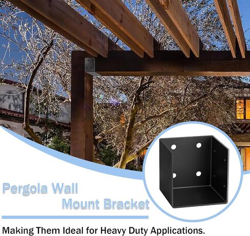 2pcs Pergola Wall Mount Bracket,11 Gauge(3 mm Thick),Universal Fit (2, 6X6) | For 6x6 Posts,Joist Hanger Inner Width:5-1/2",Easy Installation –for Patio Covers, Gazebos & Outdoor Structures in Kuwait