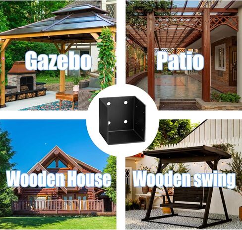 2pcs Pergola Wall Mount Bracket,11 Gauge(3 mm Thick),Universal Fit (2, 6X6) | For 6x6 Posts,Joist Hanger Inner Width:5-1/2",Easy Installation –for Patio Covers, Gazebos & Outdoor Structures in Kuwait