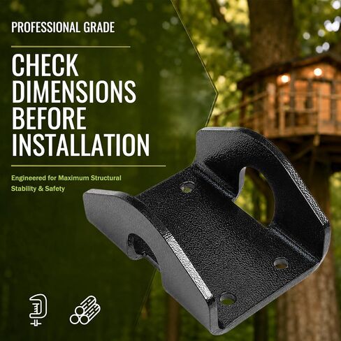 Stainless Steel Treehouse Static Bracket for 1.25" Lag Bolts/TAB-Style Attachment Bolts, Black Powder-Coated Support Plate for Outdoor Platform, Deck & Wood Beam in Kuwait