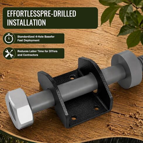 Stainless Steel Treehouse Static Bracket for 1.25" Lag Bolts/TAB-Style Attachment Bolts, Black Powder-Coated Support Plate for Outdoor Platform, Deck & Wood Beam in Kuwait