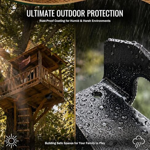 Stainless Steel Treehouse Static Bracket for 1.25" Lag Bolts/TAB-Style Attachment Bolts, Black Powder-Coated Support Plate for Outdoor Platform, Deck & Wood Beam in Kuwait