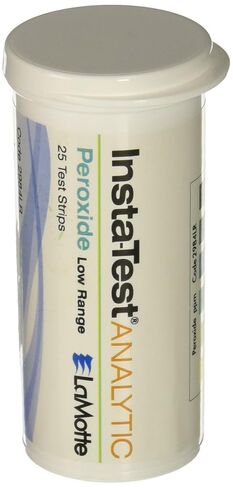 LaMotte 2984LR Insta-Test Hydrogen Peroxide Single Factor Test Strip, 0 ppm-50 ppm Range (Vial of 25 Strips) in Kuwait