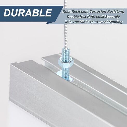 PATIKIL 1/4"-20 x 1 T Track Bolts, 12 Pack T Slot Bolts Universal with 24 Pack 1/4" Hex Nuts for Woodworking Jigs Fixture Accessories Hardware, Silver in Saudi Arabia