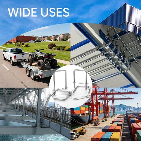 مسامير مربعة على شكل حرف U M8 × 2-3/8 بوصة × 3-7/8 بوصة، 8 عبوات 304 من الفولاذ المقاوم للصدأ | تشتمل على لوحات وصواميل وغسالات للمقطورات والقوارب والمركبات الترفيهية وتركيب الأنابيب والمعدات والتثبيت الصناعي in Kuwait
