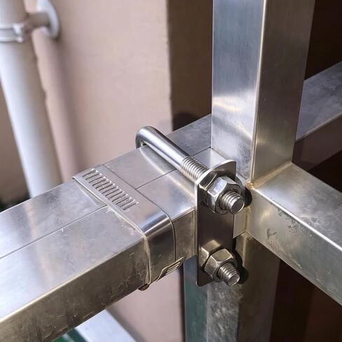 مسامير مربعة على شكل حرف U M8 × 2-3/8 بوصة × 3-7/8 بوصة، 8 عبوات 304 من الفولاذ المقاوم للصدأ | تشتمل على لوحات وصواميل وغسالات للمقطورات والقوارب والمركبات الترفيهية وتركيب الأنابيب والمعدات والتثبيت الصناعي in Kuwait