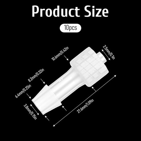 10 قطعة قفل Luer ذكر 1/4 "PP Luer قفل موصل خرطوم بارب تركيب عدة لأدوات تحليلية مختبرية معدات حوض السمك in Kuwait