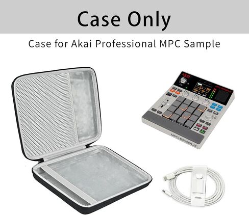 حقيبة سفر صلبة متوافقة مع جهاز أخذ العينات المحمول المستقل Akai Professional MPC، حقيبة حمل (رمادي-أسود) in Kuwait