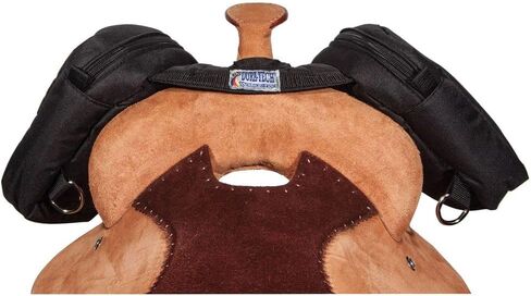 Dura-Tech Padded Insulated Saddle Horn Bag | Color Black | Trail Riding Essential for Horse | Secured & Lightweight Design | Durable 600D Nylon Compartments in Kuwait