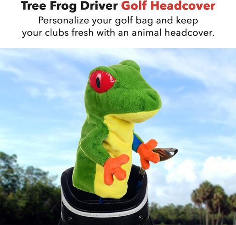 Daphne's Headcovers Tree Frog Driver Headcover | Funny Golf Club Covers | Golf Head Covers for Drivers | Stylish Golf Club Head Covers | Golf Driver Covers | Men’s & Women’s Driver Headcover in Kuwait