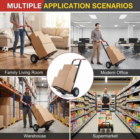 COOCHEER Heavy Duty Hand Truck, 600 LBS Capacity Aluminum Dolly Cart with 10 Inch Pneumatic Tires, Lightweight Industrial Hand Cart for Moving, Warehouse, Home and Office Use, 51 Inch Tall in Kuwait