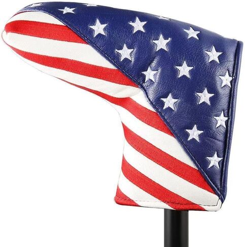 USA Mallet Putter Cover Headcover Magnetic Golf Head Covers Headcovers Club Protective Equipment for Scotty Cameron Odyssey Two Ball Taylormade Durable (USA Blade Putter) in Kuwait