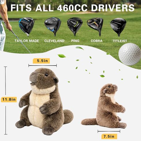 Funny Animal Golf Club Headcover, Plush Driver Headcover Fits Standard 460cc Driver, Unique Golf Gifts for Friends Men Women Golfers (Squirrel) in Kuwait