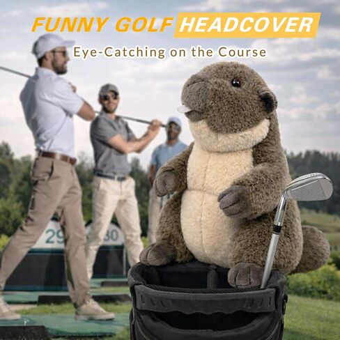 Funny Animal Golf Club Headcover, Plush Driver Headcover Fits Standard 460cc Driver, Unique Golf Gifts for Friends Men Women Golfers (Squirrel) in Kuwait
