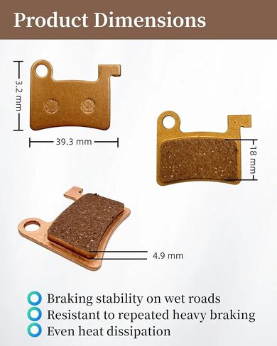 2PCS Brake Pads Fit for GT73/ Macfox X2/ Macfox X7 Electric Dirt Bike (Hydraulic Disc Brakes) Copper Metal Sintering Braking Disc Brake Pads in Kuwait