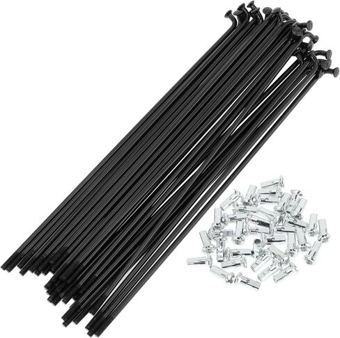 1 Set Universal Bicycle Spokes 12G 163mm Length Bike Wheel Spokes Nipple Black Carbon Steel in Kuwait