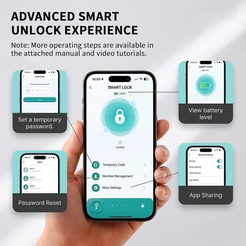 قفل رقمي ذكي مع رمز للخزانة، قفل بوابة خارجي، قفل كومبو متوافق مع تطبيق Tuya، قفل أمان بزر ضغط مقاوم للماء لتخزين سياج الصالة الرياضية in Kuwait