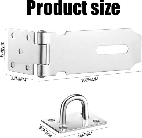 Door Latch Hasp Lock Hasp Door Latches Gate Latches Stainless Steel Lock Latch Heavy Duty Padlock Hasp with Screws for Mailbox Drawer Closet Fence Door Window Cabinets 4Inch in Kuwait