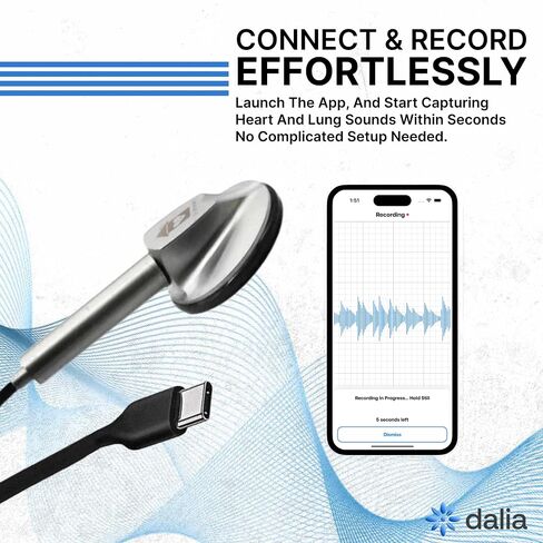 StethoAI™ 1st Gen Stethoscope Integrated with Dalia™ AI Platform — Monitor Your Key Health Indicators in One Place — Instant Analysis in 10 seconds — Effortlessly Share Your Health Readings from Anywhere with Anyone in Kuwait
