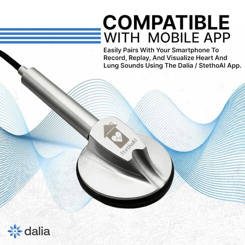 StethoAI™ 1st Gen Stethoscope Integrated with Dalia™ AI Platform — Monitor Your Key Health Indicators in One Place — Instant Analysis in 10 seconds — Effortlessly Share Your Health Readings from Anywhere with Anyone in Kuwait