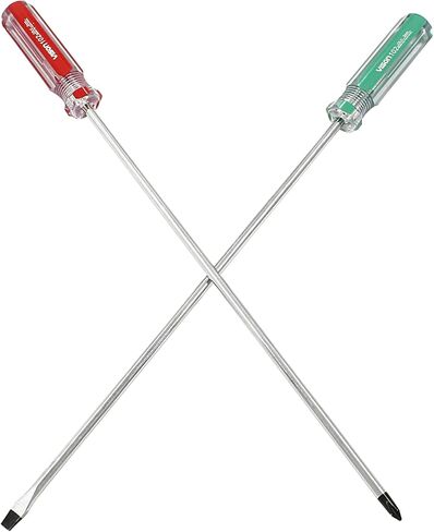 Hitefu 10 Inch Phillips and Slotted Screwdriver Set, 2PCS | Long Screwdriver, Cross Head & Flat Head, 5mm Tip, Professional Use in Kuwait