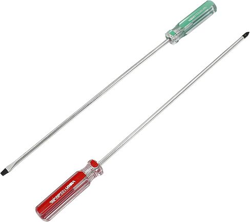 Hitefu 10 Inch Phillips and Slotted Screwdriver Set, 2PCS | Long Screwdriver, Cross Head & Flat Head, 5mm Tip, Professional Use in Kuwait