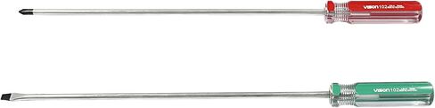 Hitefu 10 Inch Phillips and Slotted Screwdriver Set, 2PCS | Long Screwdriver, Cross Head & Flat Head, 5mm Tip, Professional Use in Kuwait