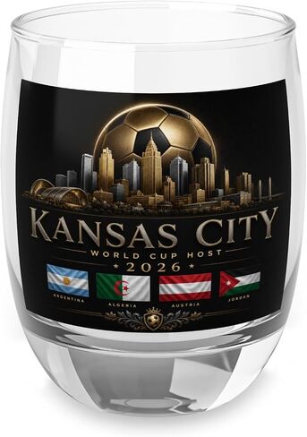 Kansas City World Cup Host 2026 Whiskey Glass | Soccer Skyline in Kuwait
