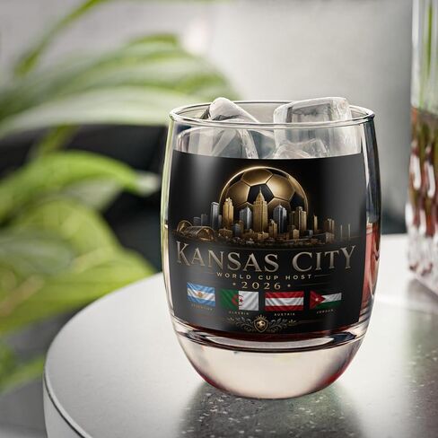 Kansas City World Cup Host 2026 Whiskey Glass | Soccer Skyline in Kuwait