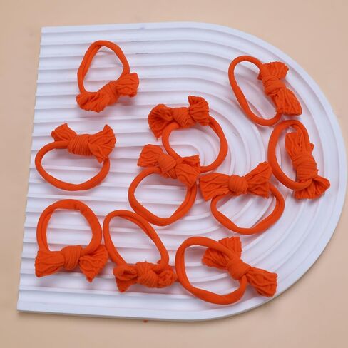 Bow Hair Ties 10pcs (Orange) for Hair Ties Collection, LCS in Kuwait
