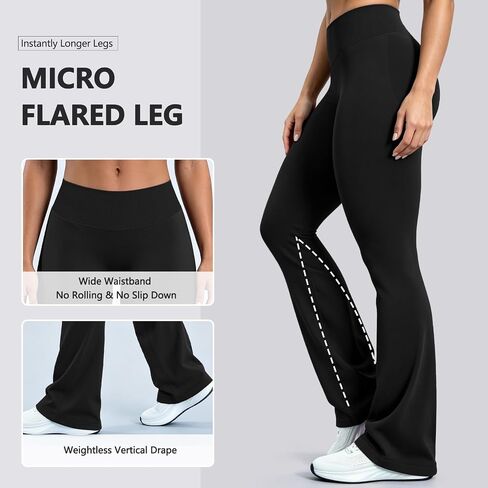 JGS996 Mini Flared Impact Leggings for Women Tummy Control Seamless Hidden Scrunch Butt Lift Workout Legging Flare Yoga Pants in Kuwait