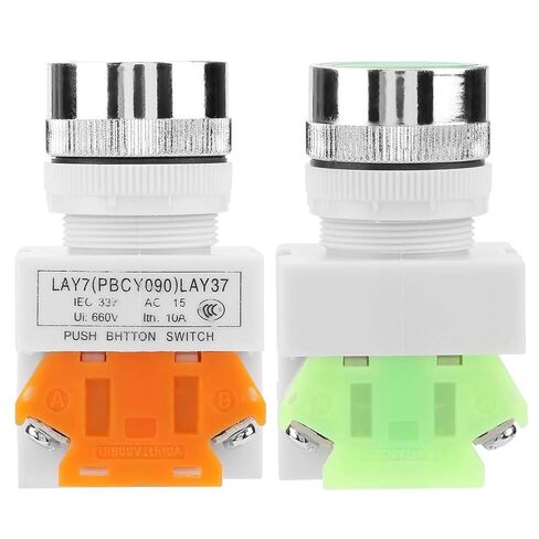 Long Lifespan Auto Reset Flat Head Green Push Button Momentary Switch for 220V Electrical Circuits in Kuwait
