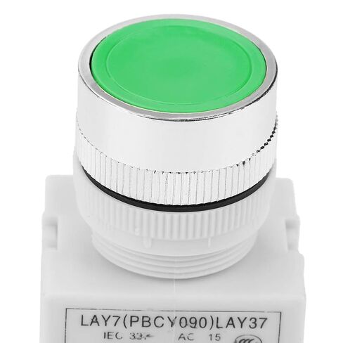 Long Lifespan Auto Reset Flat Head Green Push Button Momentary Switch for 220V Electrical Circuits in Kuwait