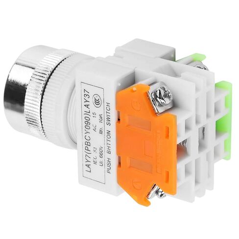 Long Lifespan Auto Reset Flat Head Green Push Button Momentary Switch for 220V Electrical Circuits in Kuwait
