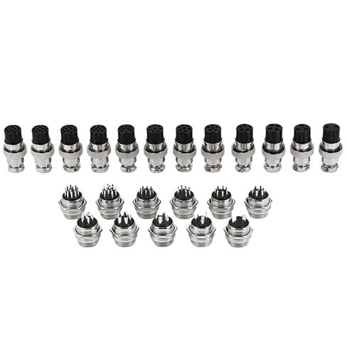 5/10/20 Set GX12 GX16 GX20 Male and Female Aviation Plug Sockets 2 3 4 5 6 7 8 9 10 12 14 15 Pin Circular Connectors for Cables(GX12,20Sets (Male Female),12P) in Kuwait