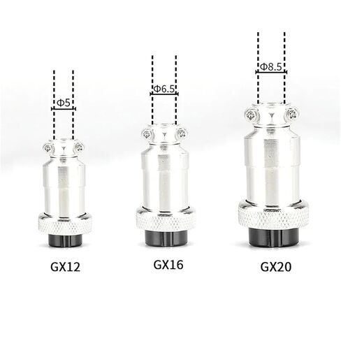 5/10/20 Set GX12 GX16 GX20 Male and Female Aviation Plug Sockets 2 3 4 5 6 7 8 9 10 12 14 15 Pin Circular Connectors for Cables(GX12,20Sets (Male Female),12P) in Kuwait