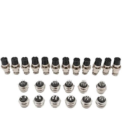 5/10/20 Set GX12 GX16 GX20 Male and Female Aviation Plug Sockets 2 3 4 5 6 7 8 9 10 12 14 15 Pin Circular Connectors for Cables(GX12,20Sets (Male Female),12P) in Kuwait