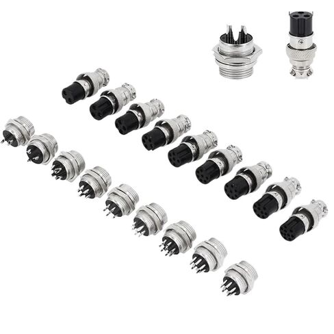 5/10/20 Set GX12 GX16 GX20 Male and Female Aviation Plug Sockets 2 3 4 5 6 7 8 9 10 12 14 15 Pin Circular Connectors for Cables(GX12,20Sets (Male Female),12P) in Kuwait