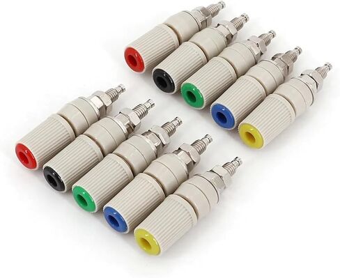 10Pcs Brass M5 Type High Current 4mm Banana Female Jack Panel Socket Test Binding Post(Green) in Kuwait